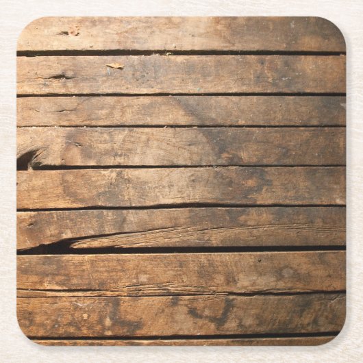木の板 スクエアペーパーコースター (正面)