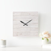 木の板 スクエア壁時計 (ホーム)