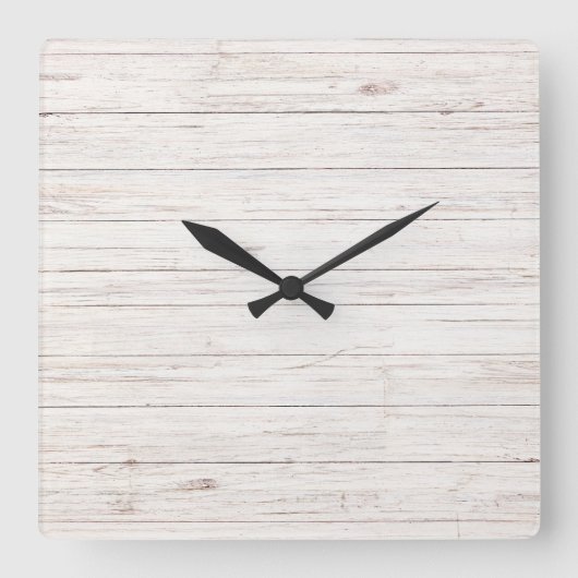 木の板 スクエア壁時計 (正面)
