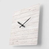 木の板 スクエア壁時計 (傾斜)