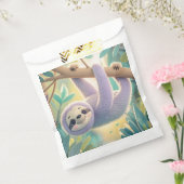 木の枝から逆さまにぶら下がっている漫画のナマケモノ フェイバーバッグ (封をした状態)