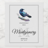 木の枝で作る美しい烏 ワインラベル (シングルラベル)