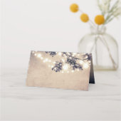 木の枝とストリングラ素朴イト結婚 プレイスカード (裏面)