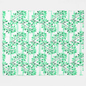 木の枝と葉 フリースブランケット (正面(横))