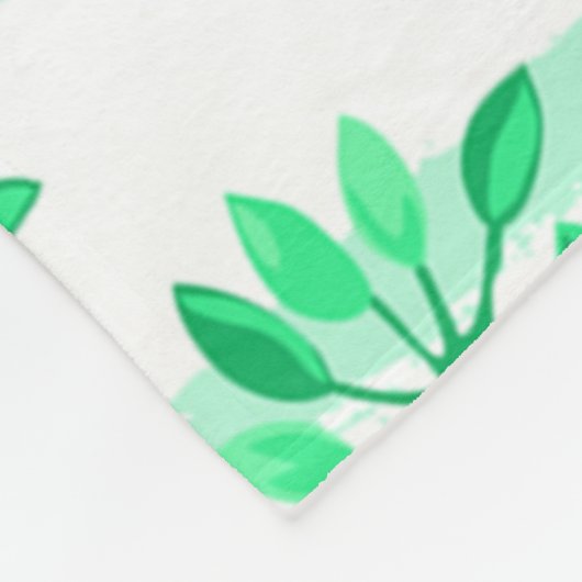 木の枝と葉 フリースブランケット (角)