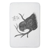 木の枝にいるペレグリンファルコンと手書き文字 バスマット (正面縦)