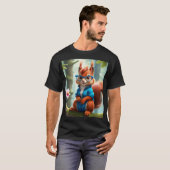 木の枝にかわいいリス Tシャツ (正面フル)