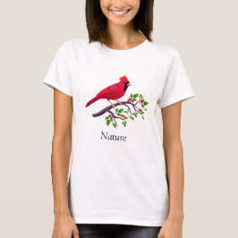 木の枝にとまるショウジョウコウカンチョウ Tシャツ