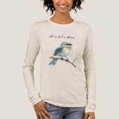 木の枝にとまる青い鳥 トライブレンドTシャツ (正面)