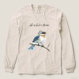 木の枝にとまる青い鳥 トライブレンドTシャツ