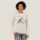 木の枝にとまる青い鳥 トライブレンドTシャツ (正面全体)
