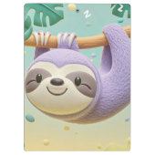 木の枝にぶら下がる漫画のナマケモノ クリップボード (裏面)