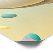 木の枝にぶら下がる漫画のナマケモノ ポスター (角)