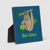 木の枝にナマケモノを付けてスローダウン フォトプラーク (正面)