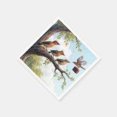 木の枝にビジネスの鳥 スタンダードカクテルナプキン (角)