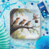 木の枝にビジネスの鳥 ペーパープレート (パーティー)