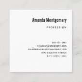 木の枝にピンクと黒の鳥 スクエア名刺 (裏面)