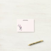 木の枝にピンクと黒の鳥 ポストイット (デスク上)