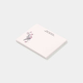 木の枝にピンクと黒の鳥 ポストイット (アングル)