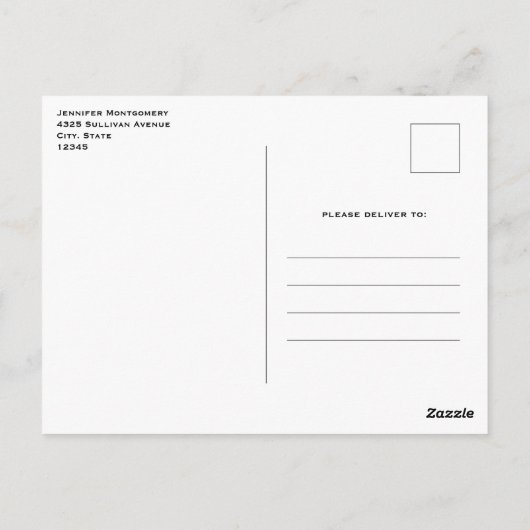 木の枝にピンクと黒の鳥 ポストカード (裏面)