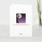 木の枝にフクロウのハロウィングリーティングカード カード (裏面)