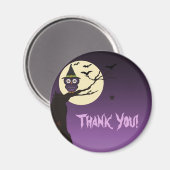 木の枝にフクロウハロウィーンありがとう磁石 マグネット (正面/裏面)