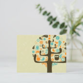 木の枝にフクロウ ポストカード (スタンド正面)