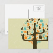 木の枝にフクロウ ポストカード (正面/裏面)