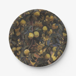 木の枝にリンゴ（Serebriakova著） ペーパープレート