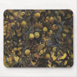 木の枝にリンゴ（Serebriakova著） マウスパッド