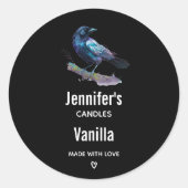 木の枝に咲く美しいカラス蝋燭のビジネス ラウンドシール (正面)