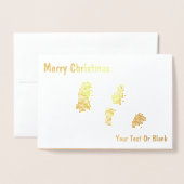 木の枝に松ぼっくり 箔カード (封筒付き正面)