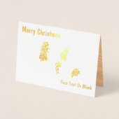 木の枝に松ぼっくり 箔カード (正面)