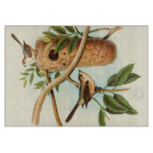 木の枝に止まった巣に乗る鳥のカップル カッティングボード (正面)