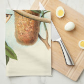 木の枝に止まった巣に乗る鳥のカップル キッチンタオル (四つ折り)