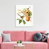 木の枝に止まった巣に乗る鳥のカップル キャンバスプリント (インサイチュ (リビング))