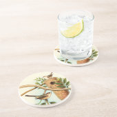 木の枝に止まった巣に乗る鳥のカップル コースター (側面)