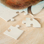 木の枝に止まった巣に乗る鳥のカップル ジグソーパズル (側面)