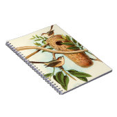 木の枝に止まった巣に乗る鳥のカップル ノートブック (右側)