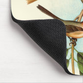 木の枝に止まった巣に乗る鳥のカップル マウスパッド (コーナー)