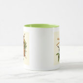 木の枝に止まった巣に乗る鳥のカップル マグカップ (中央)