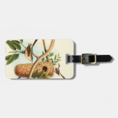 木の枝に止まった巣に乗る鳥のカップル ラゲッジタグ (正面横)