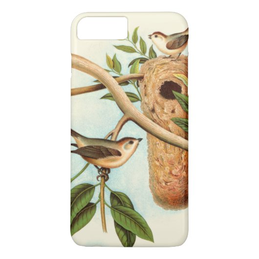 木の枝に止まった巣に乗る鳥のカップル Case-Mate iPhoneケース (裏面)