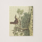 木の枝に止まった鳥(ヴィンテージの外観) ジグソーパズル (縦)