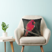 木の枝に止まるルビー色のカーディナル クッション (椅子)
