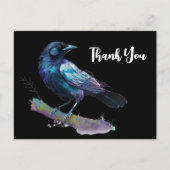 木の枝に美しいカラス　ありがとうございます ポストカード (正面)