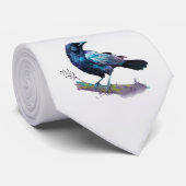 木の枝に美しいレイヴン灰色の背景 ネクタイ (ロール)