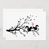 木の枝に赤いハートのクマリスズメ (正面/裏面)