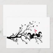 木の枝に赤いハートのリス (正面/裏面)