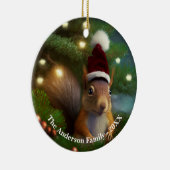 木の枝に隠れた可愛らしいリスカスタムル セラミックオーナメント (右)